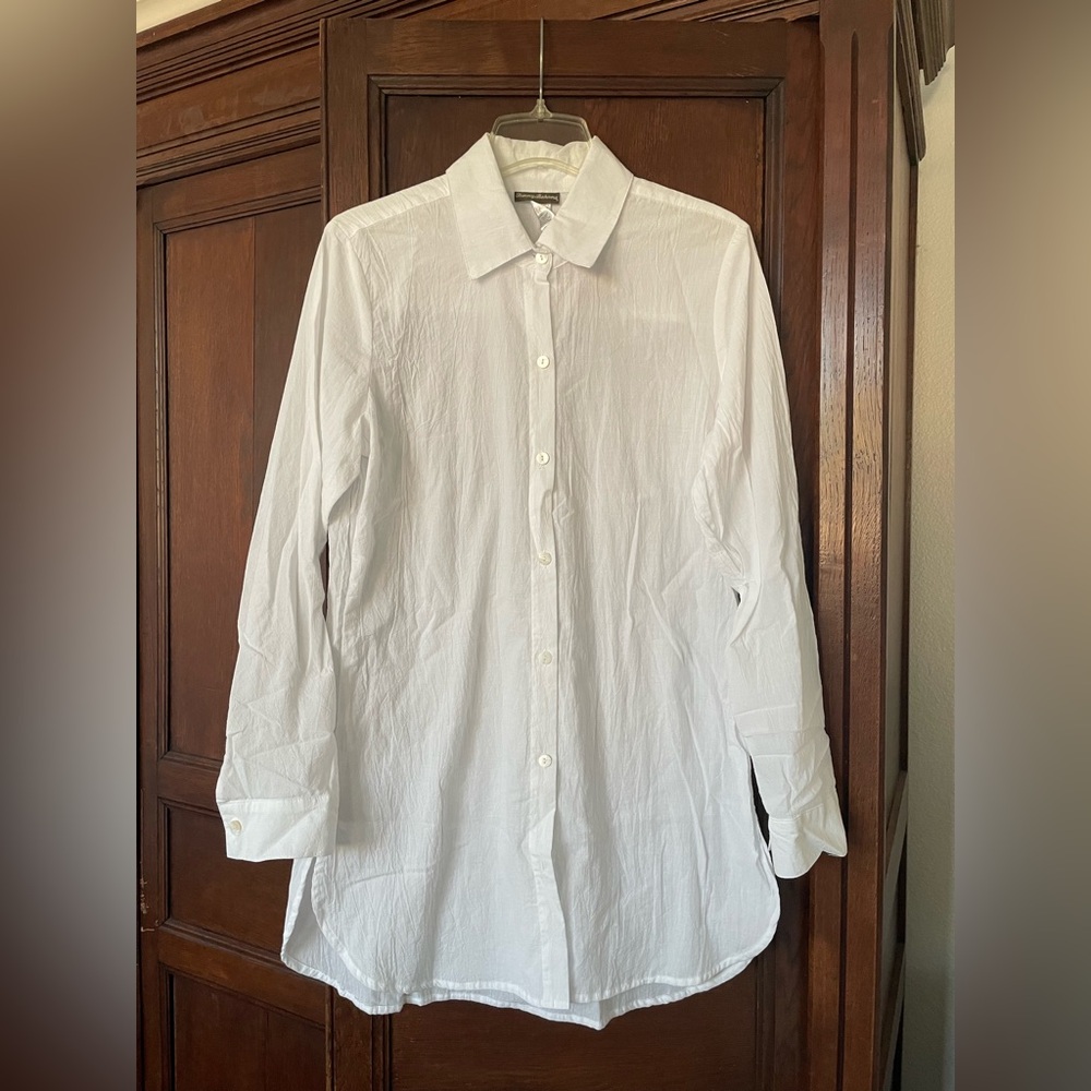 M: Tommy Bahama White Pure Cotton Swim/Pool/Beach Long Sleeve Cover Up NWT